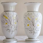 Vase opaline peint à la main français antique
