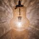 Large vintage brown glass hanging lamp