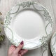 Flat plates terre de fer green creil & montereau labrador model "napoleon" 1890s