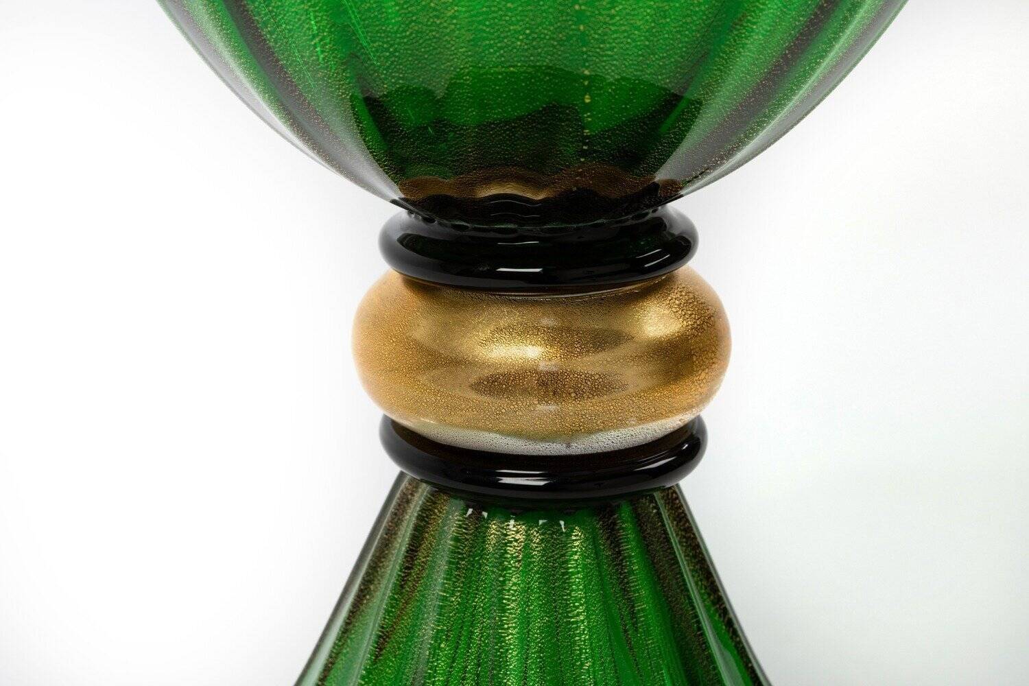 Murano glass table lamp with 24 kt gold.