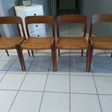 Designer Niels Otto Moller 1960's Suite of 4 Scandinavian Chairs