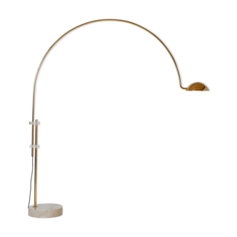 Marble swivel arch floor lamp, Bellux 1980's switzerland
