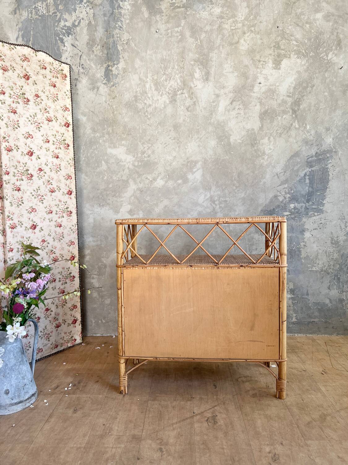 Vintage rattan sideboard