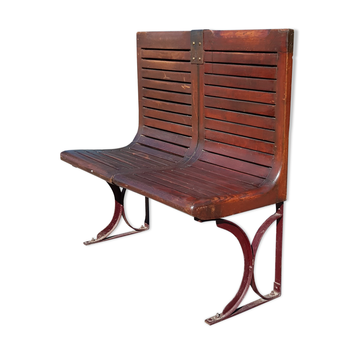 Former 2-seater sprague seat of the paris metropolitan - circa 1920.