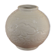 ART DECO cracked earthenware vase white Ecru St. CLEMENT bird series