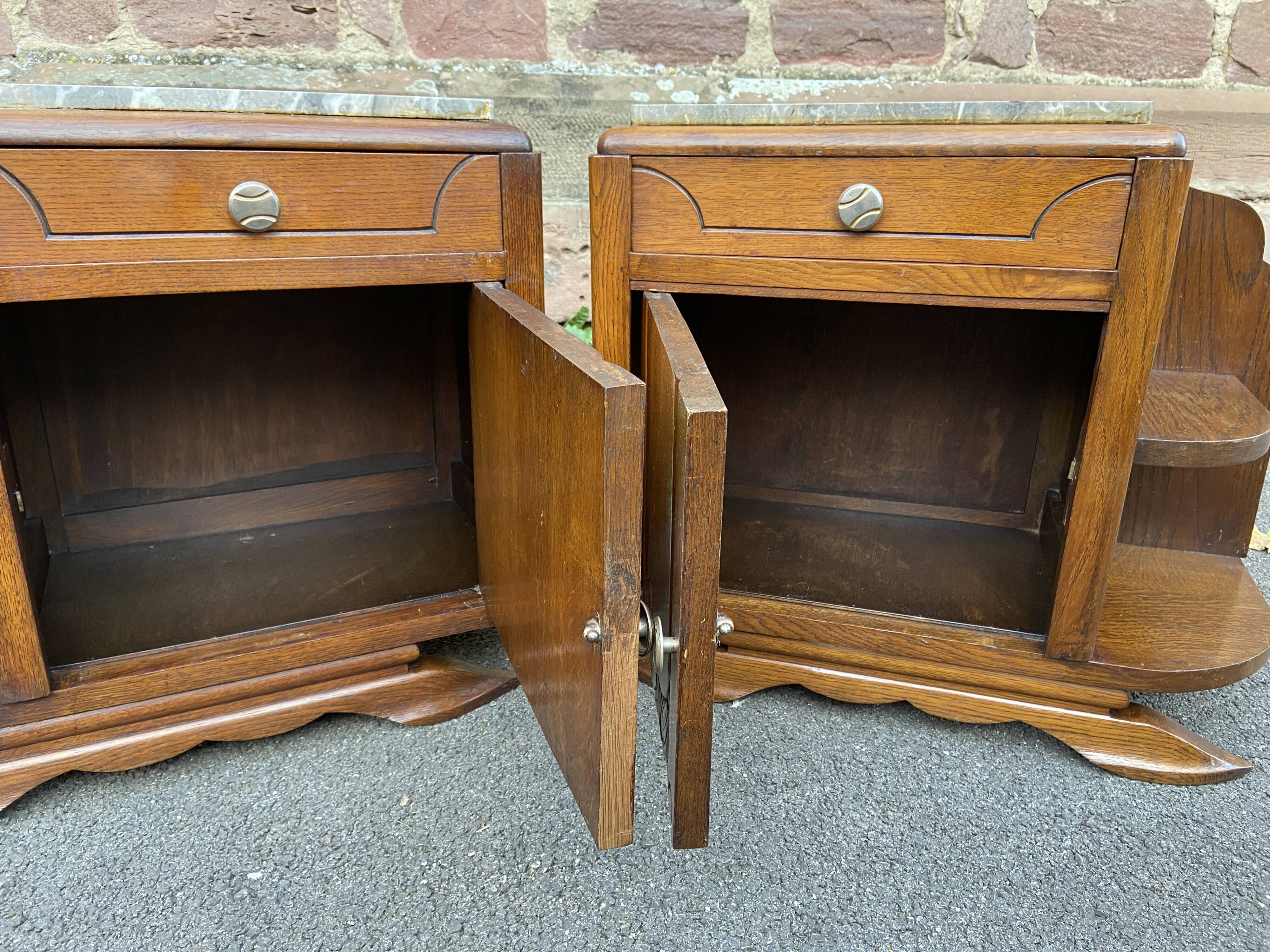 Pair of vintage Art Deco bedside tables 1950s