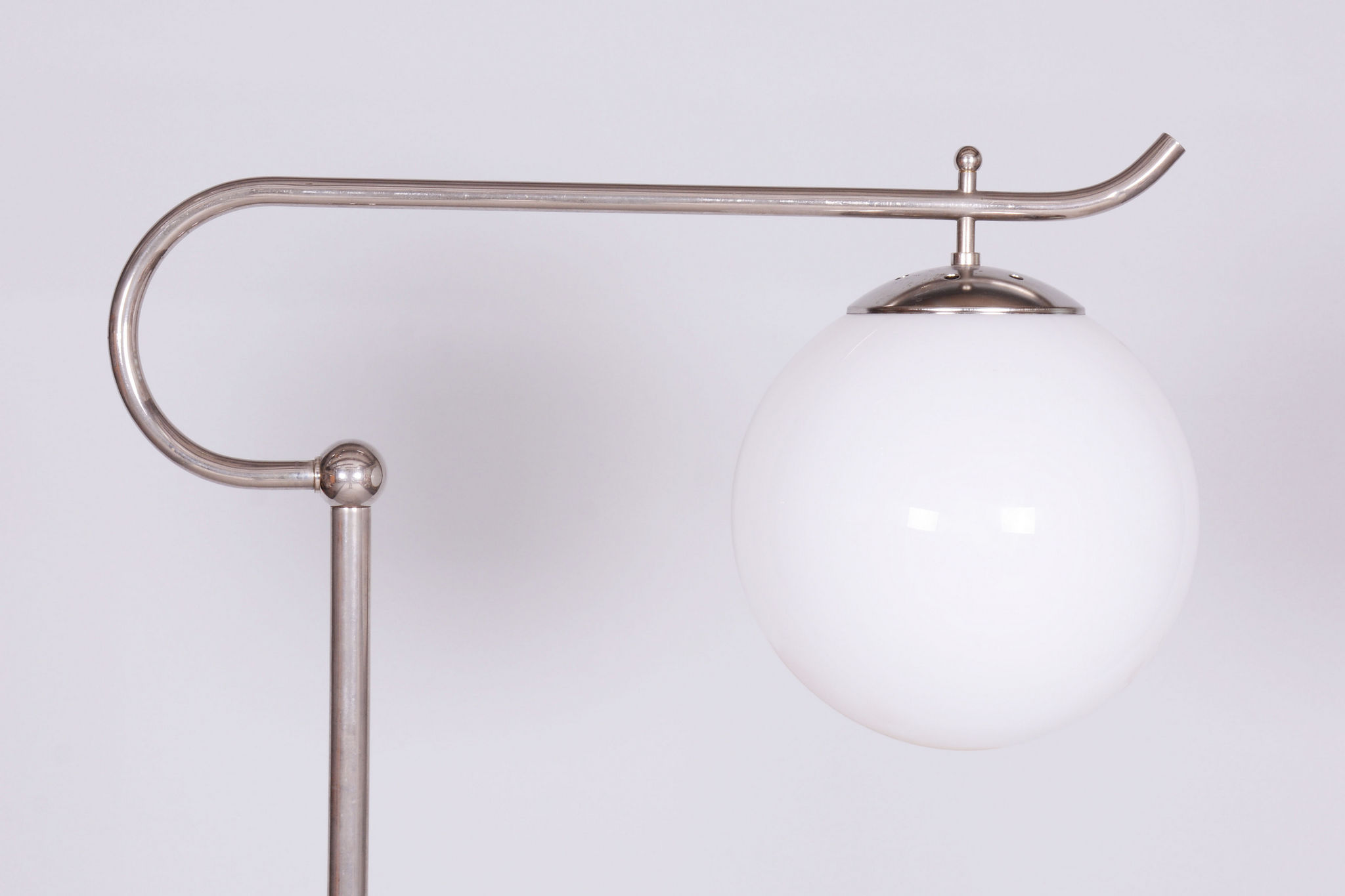 20th century czech bauhaus chrome floor lamp, by hynek gottwald, 1930s