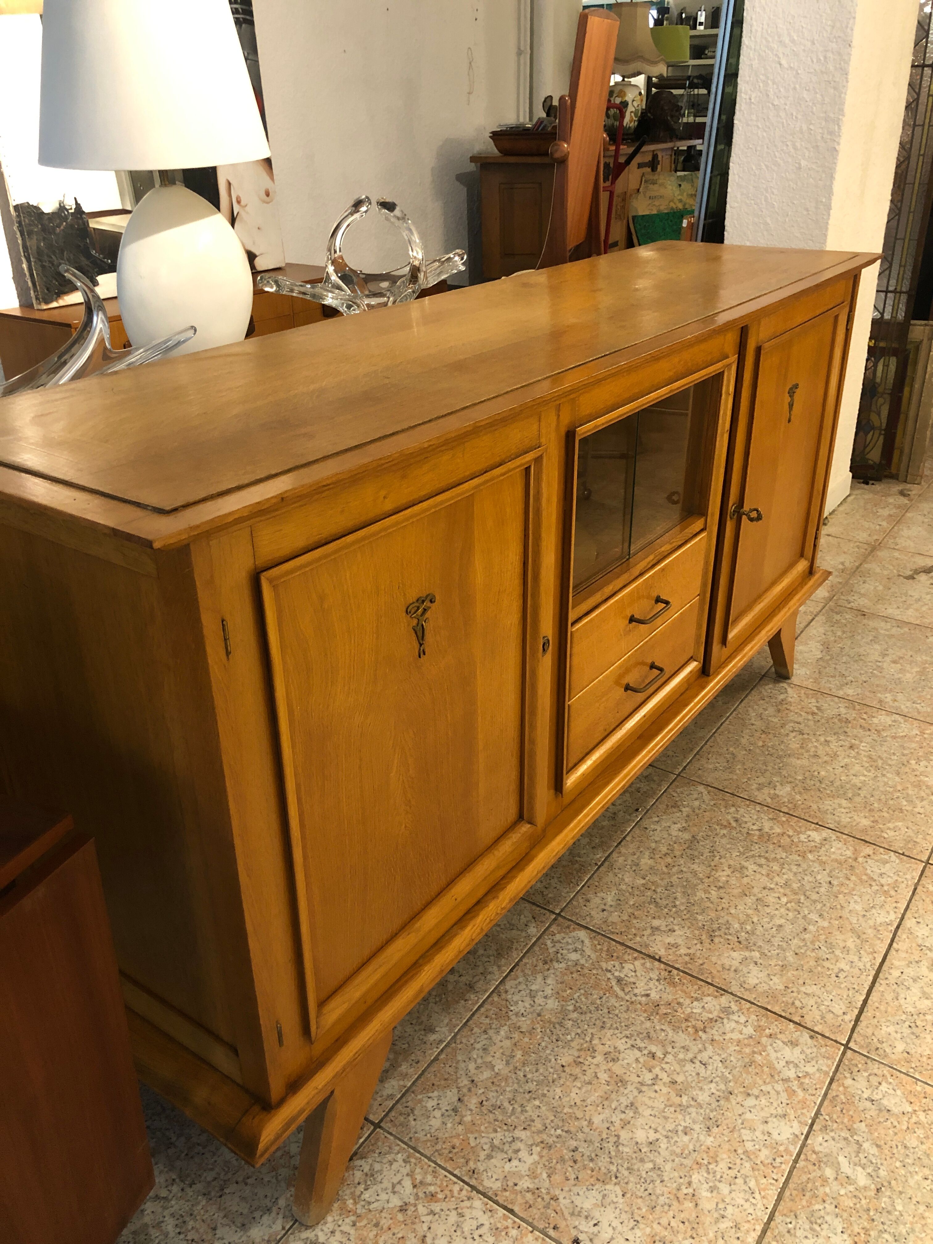 Oak buffet compass feet