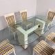 Table et 6 chaises design thonet  laquage craquelé années 80 vintage