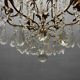 Large Gilded Florentine Tole and Crystal Chandelier, 1950s