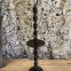 Side table floor lamp in Basque turned wood 50