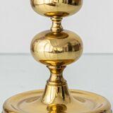 Pair of Swedish Mid-Century Brass Bobbin Table Lamps by Aneta, circa 1960