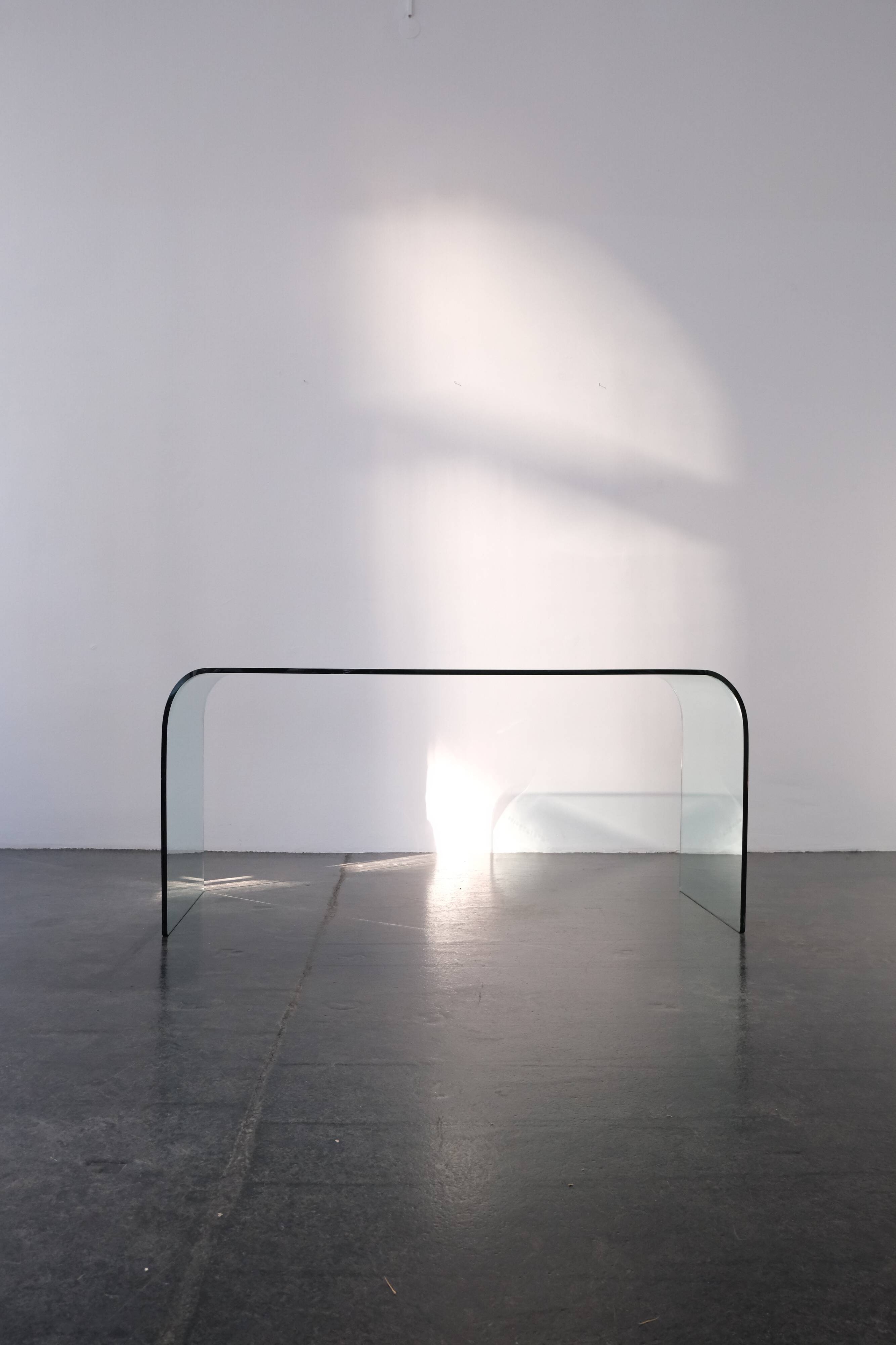 Glass writing desk by Fiam