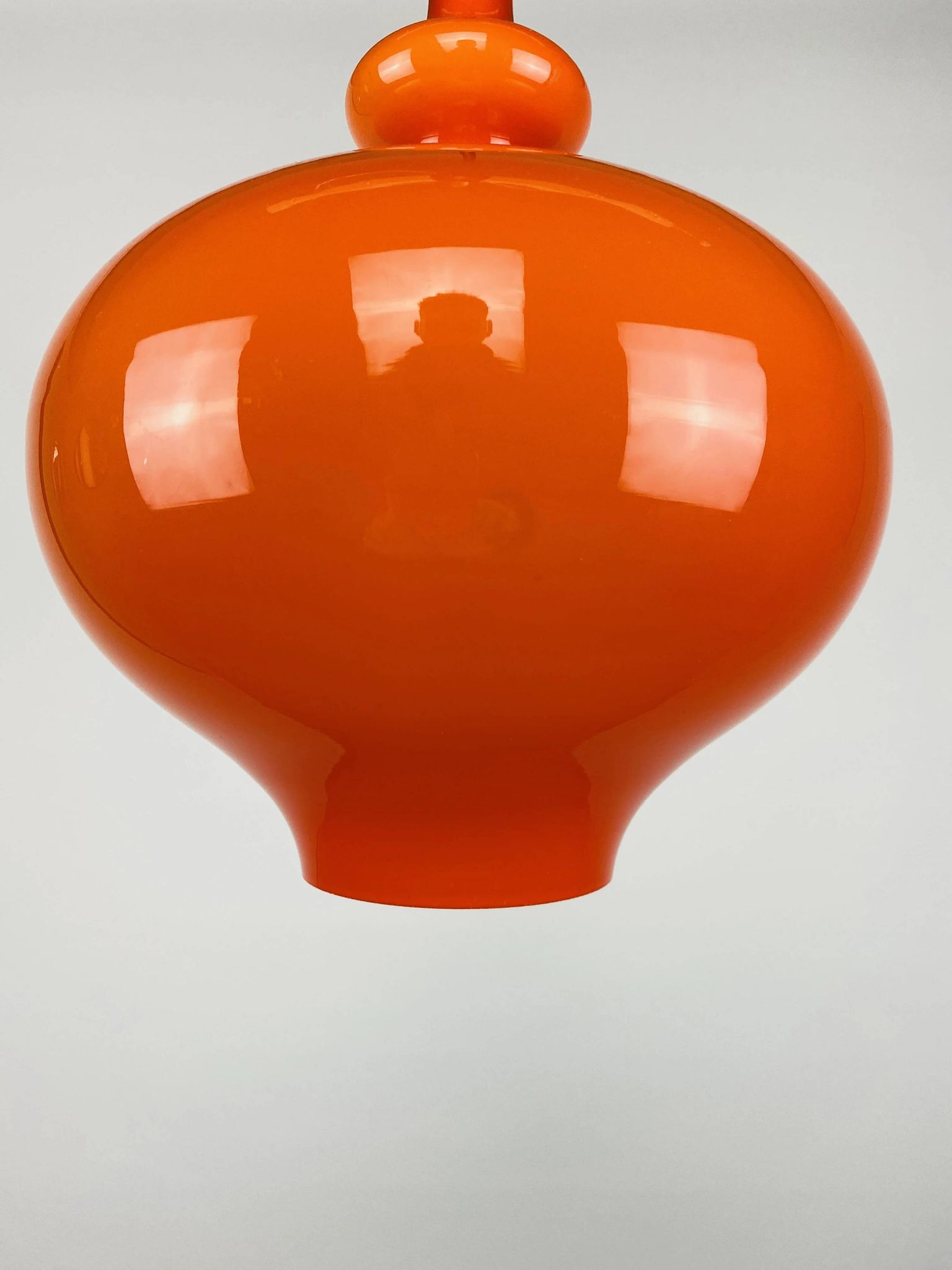 Orange glass suspension light Swedish Oplight by Hans Agne Jakobsson for AB Markaryd