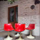 Tulip leg armchairs