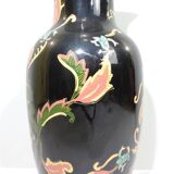 Old Large black vase decorated with leaves /vintage/ XXsiecle/potiche