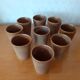 Lot de 9 gobelets en grès Digoin vintage