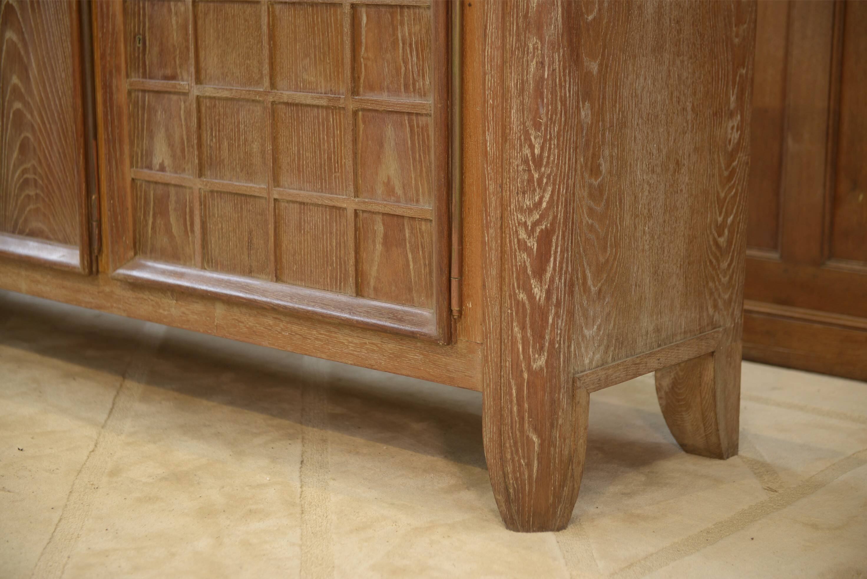 Cerused oak sideboard signed Maurice Rinck 1940s