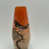 Enamelled decorative vase signed GEM