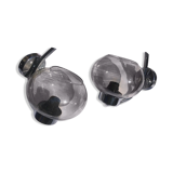 2 appliques globe, verre fumé