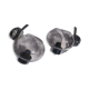 2 appliques globe, verre fumé