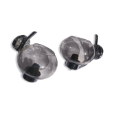 2 appliques globe, verre fumé