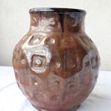 Brown stoneware vase
