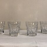 Suite de 4 verres à whisky Baccarat type gobelet modèle Harcourt