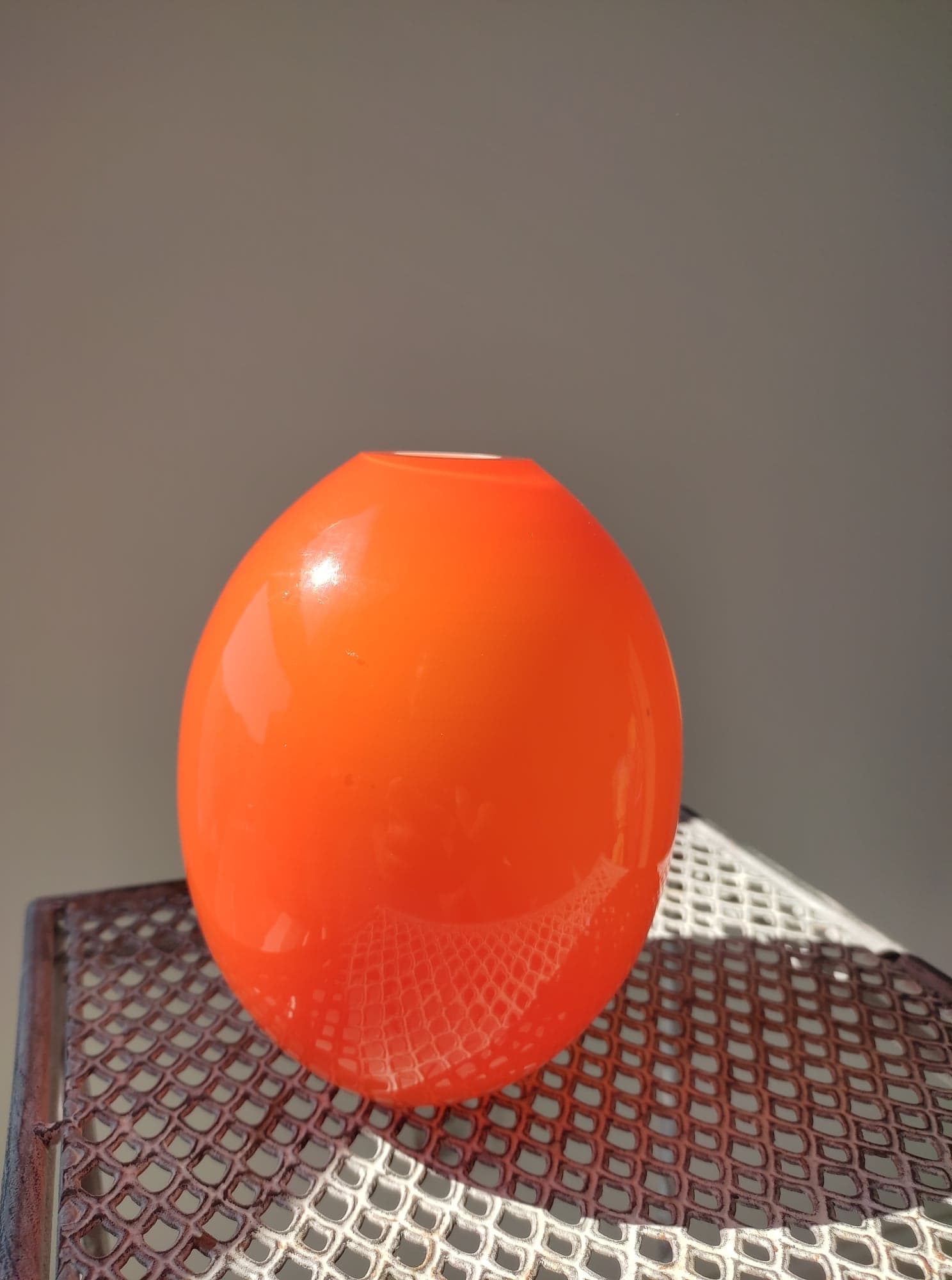 Orange soliflore vase in double glass