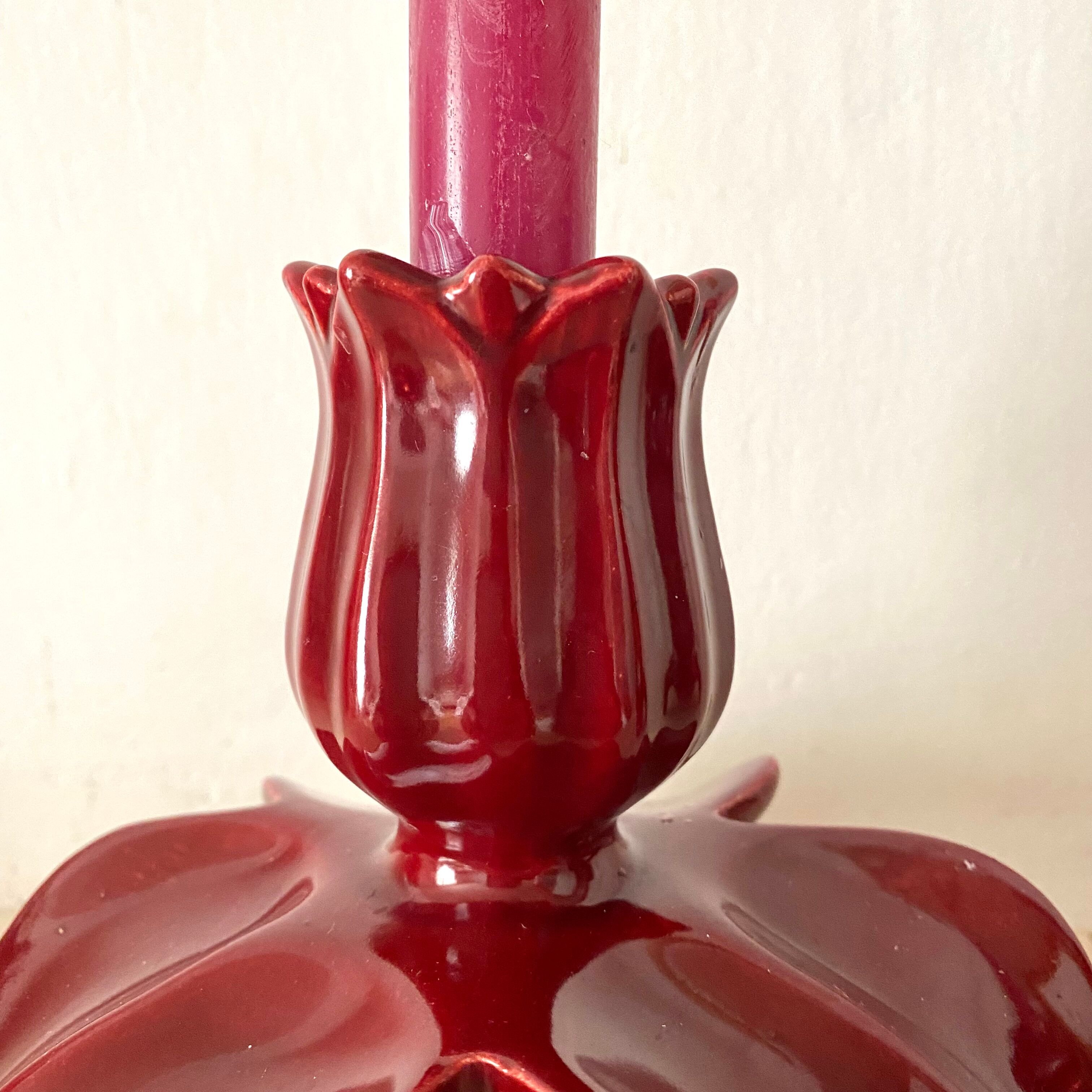 Pair of ceramic cab candlesticks