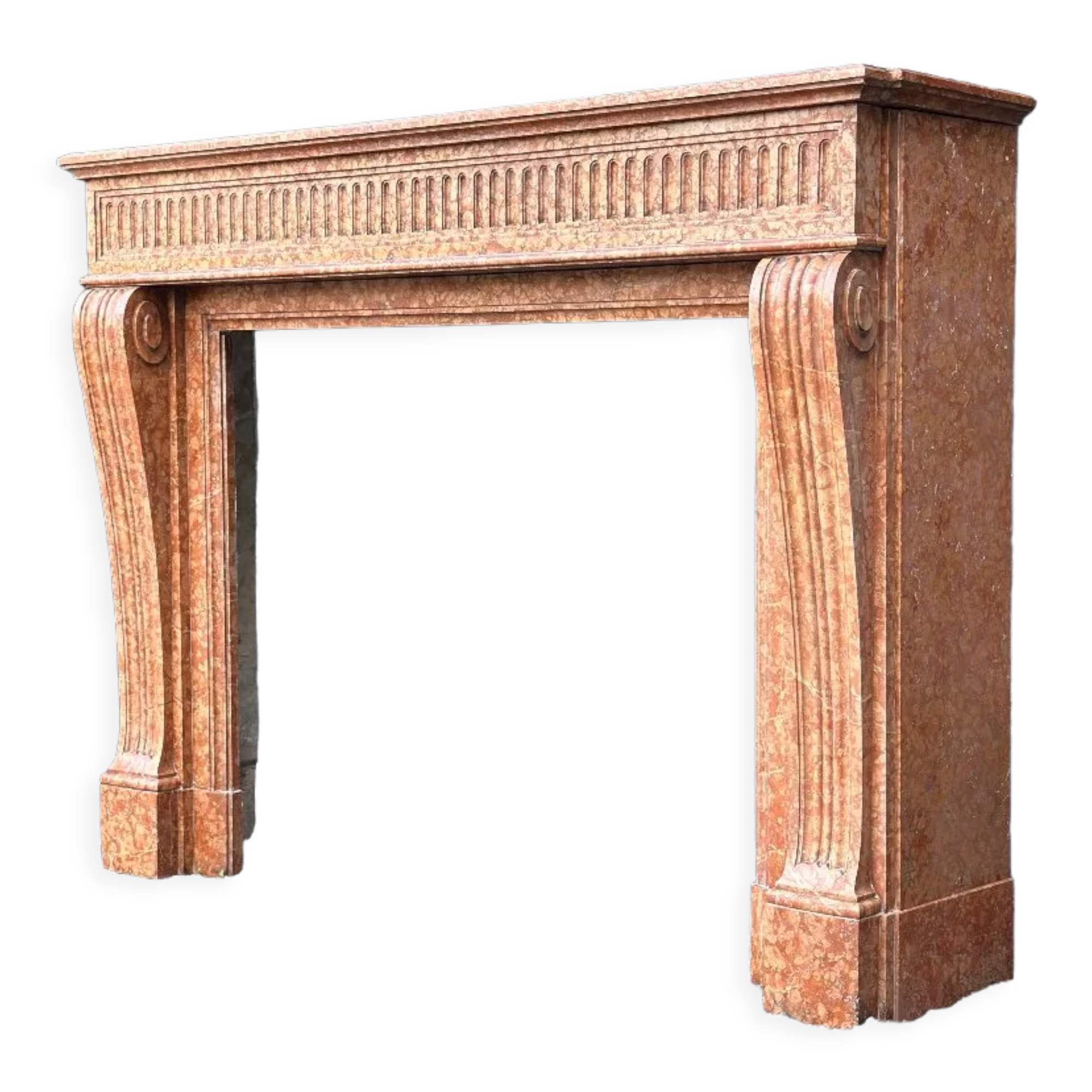 Louis XVI style fireplace in Verona marble circa 1880