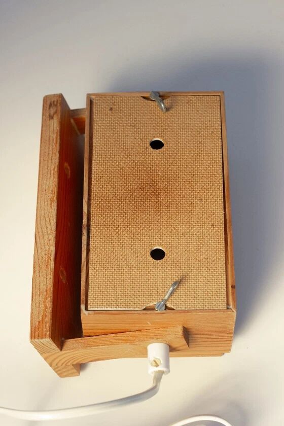 Pine wall lamp - Sweden, 1970s