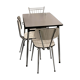 Table formica grise et ses 3 chaises