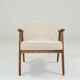 Vintage armchair rustic style beige bouclé