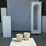Set of 2 cups in Indonesian ceramic (brown & speckled glazed matte)