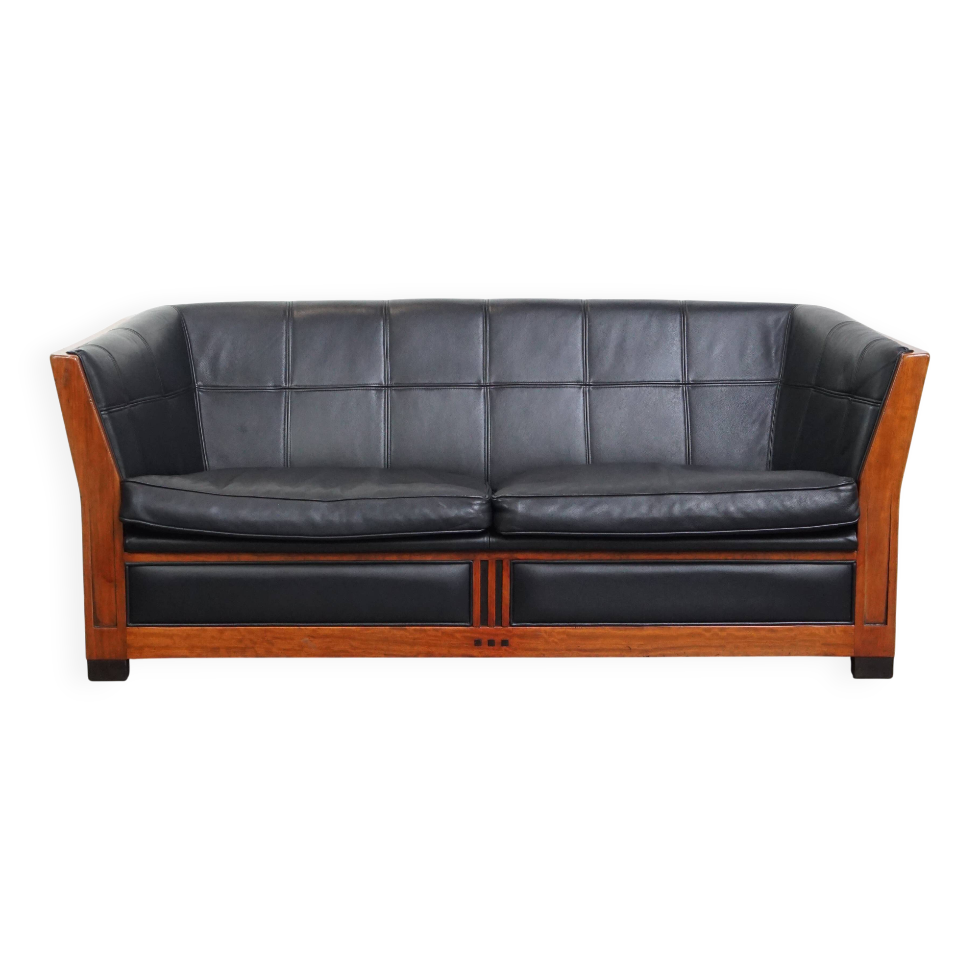 Art Deco 2.5-Seater Leather Sofa
