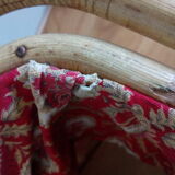 Square-shaped 1960s wicker knitting cart worker