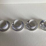 4 coffee cups and saucers