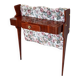Ebonized Beech and Rose-Patterned Fabric Console with a Drawer, Italy