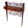 Ebonized Beech and Rose-Patterned Fabric Console with a Drawer, Italy