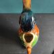 Pichet vintage français en forme de canard, Saint Clément, barbotine