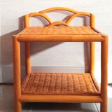 60s rattan bedside table