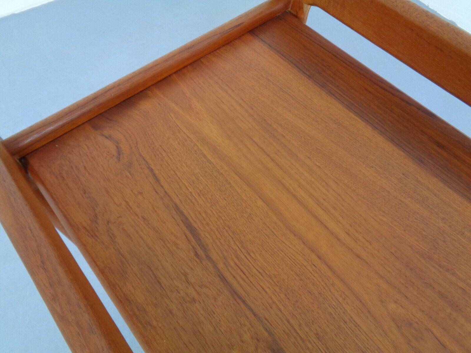 Large teak bar cart from Tarm Stole Møbelfabrik, Denmark, 1960s.