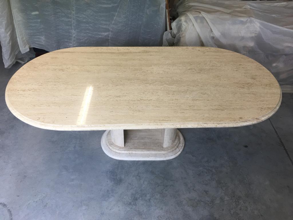 Table en travertin, italienne, circa 70