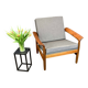Armchair, teak with grey upholstery, 1960s