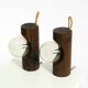 Pair of rare 1960s Temde table and wall lamps made of solid pine