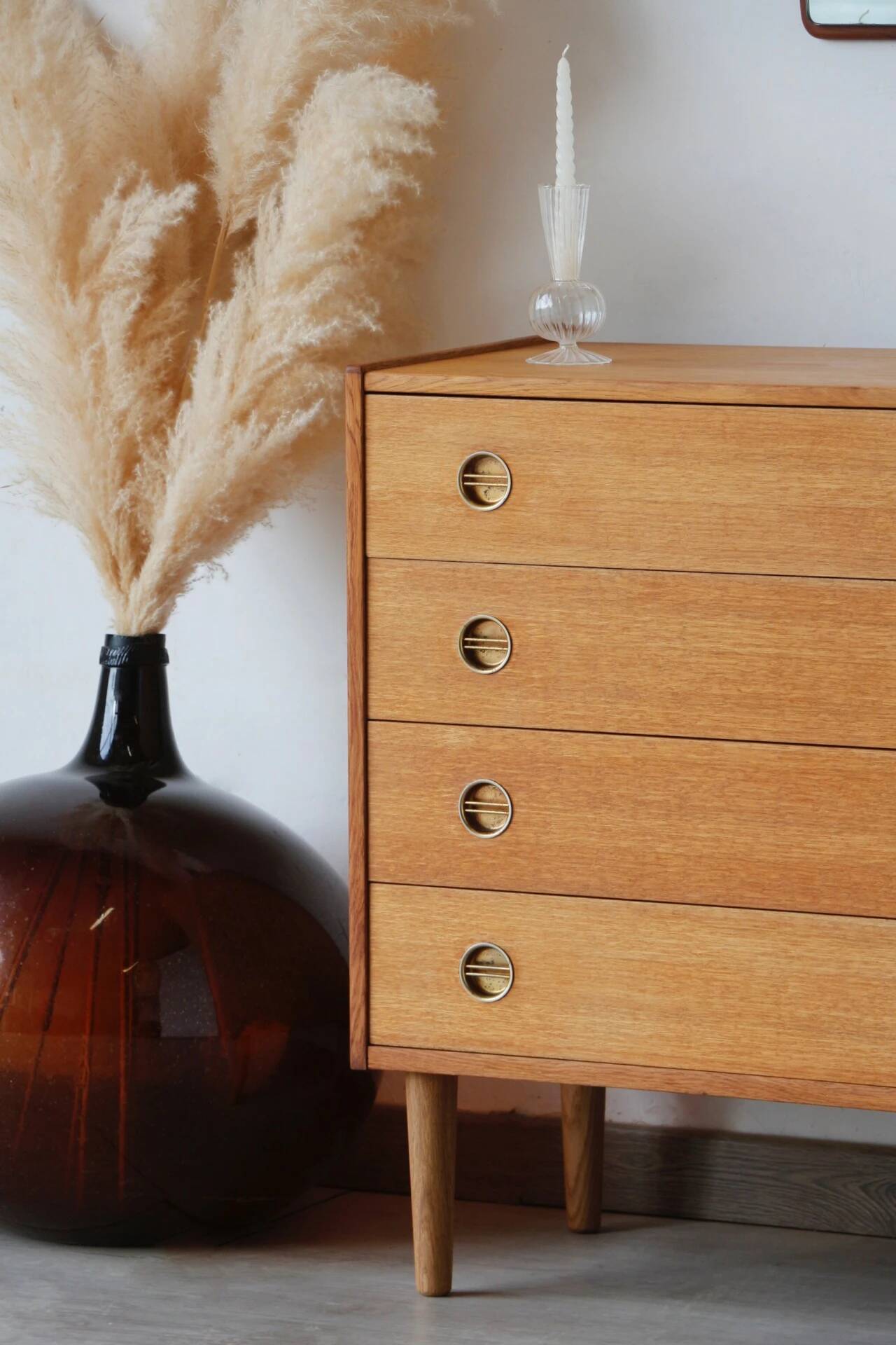 Scandinavian oak chest of drawers | vintage Danish furniture