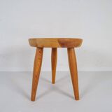 Modern Scandinavian Sculptural Stool in Pine, Sweden, 1970s