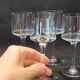 6 old Porto glasses in spear-cut crystal