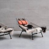 Paire de chaises longues originales Hans Wegner Flag Drisse pour Getama